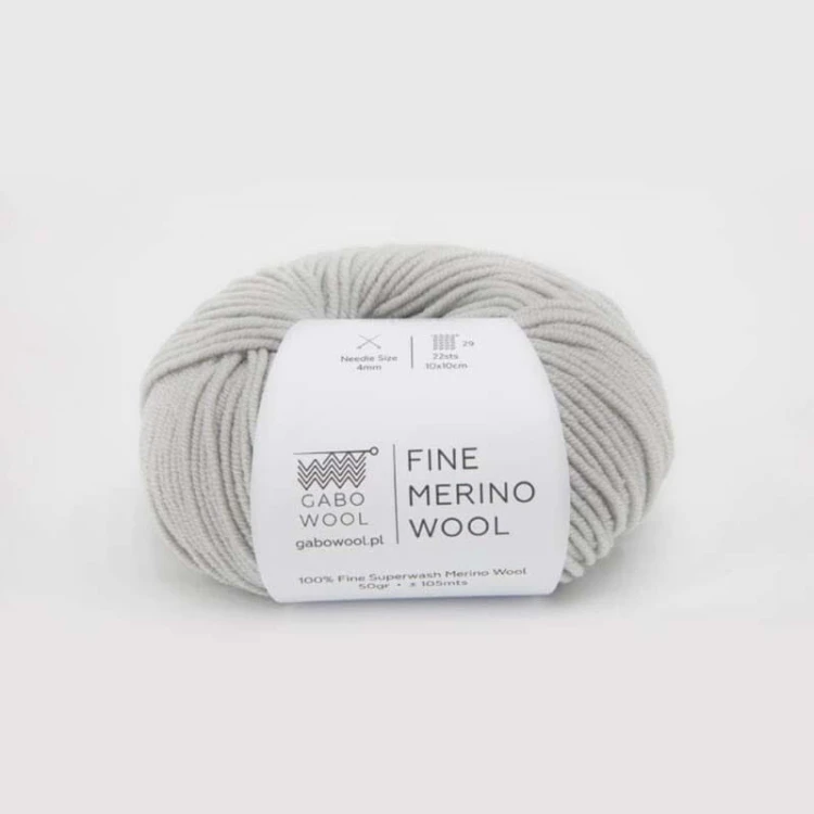 Włóczka Gabo Wool Fine Merino Wool GR4112 / popiel