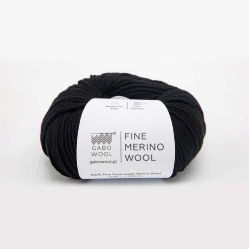 Włóczka Gabo Wool Fine Merino Wool 500 / czerń