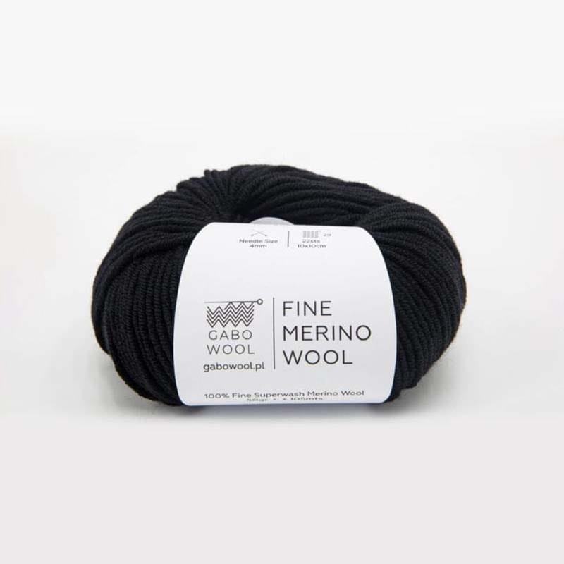 Włóczka Gabo Wool Fine Merino Wool 500 / czerń