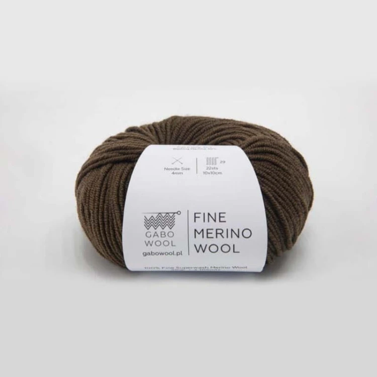 Włóczka Gabo Wool Fine Merino Wool AM3249 / czekolada