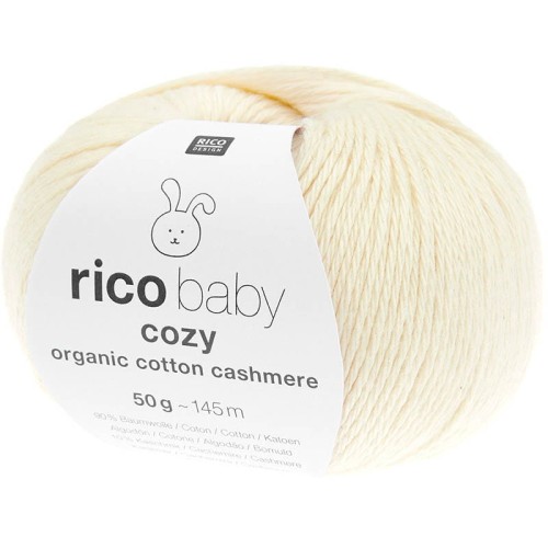 Włóczka Rico Design Baby Cozy Organic Cotton Cashmere 001 / krem