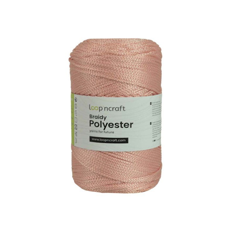 Sznurek poliestrowy Loop'ncraft Braidy Polyester MINI / 2mm 10-12 / jasny róż