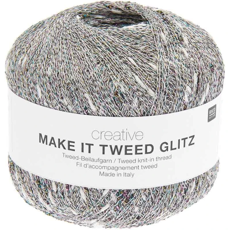 Włóczka fantazyjna Rico Design Creative Make It Tweed Glitz 001 / naturalny