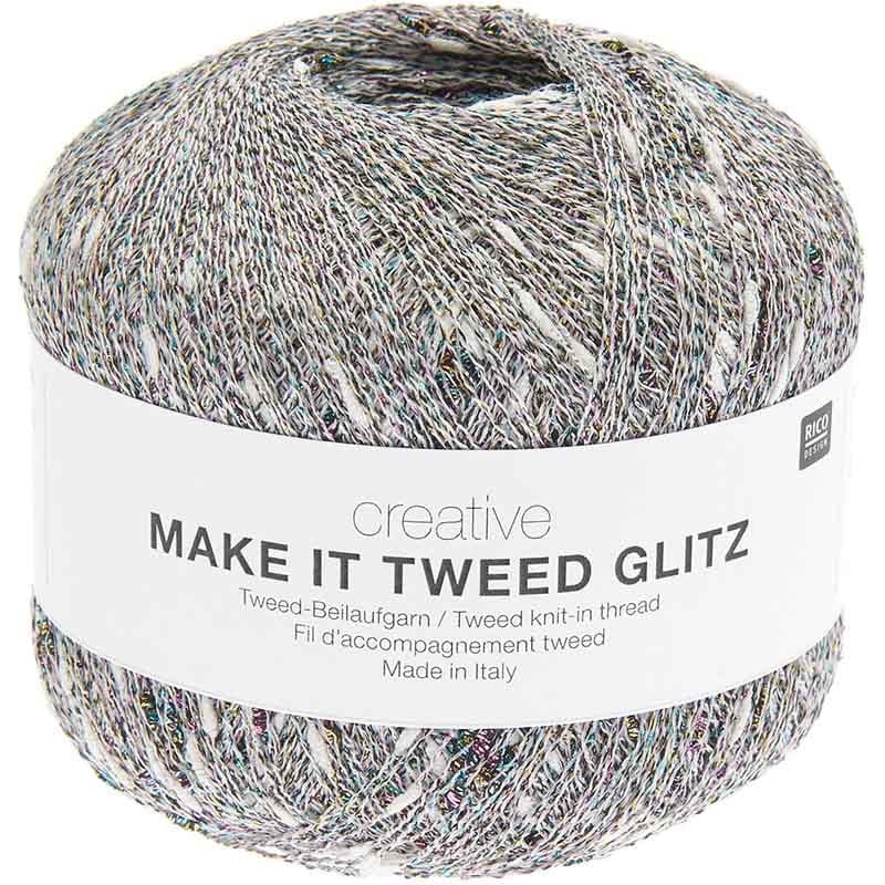 Włóczka fantazyjna Rico Design Creative Make It Tweed Glitz 001 / naturalny