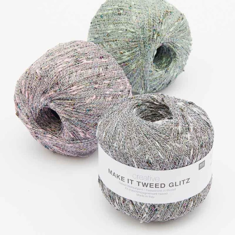 Włóczka fantazyjna Rico Design Creative Make It Tweed Glitz 003 / różowy