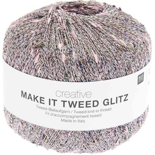 Włóczka fantazyjna Rico Design Creative Make It Tweed Glitz 003 / różowy