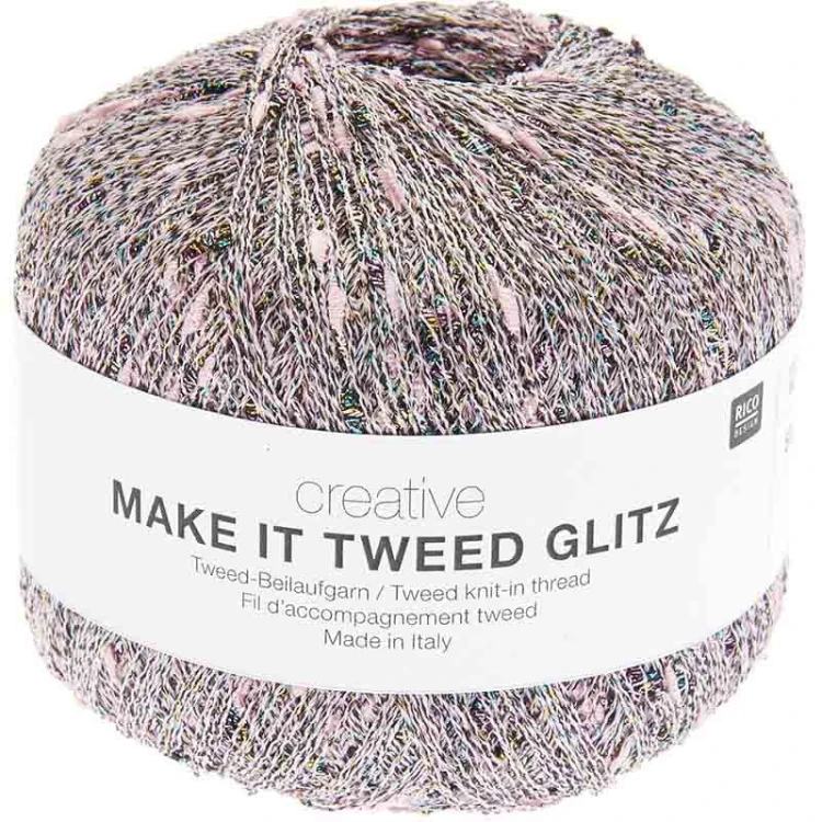 Włóczka fantazyjna Rico Design Creative Make It Tweed Glitz 003 / różowy