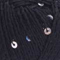 Włóczka z cekinami YarnArt Cotton Gold Paillettes 7101 / czerń ze srebrem