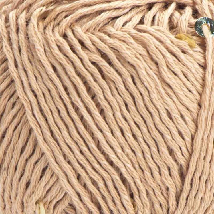 Włóczka z cekinami YarnArt Cotton Gold Paillettes 7105 / ciepły beż ze złotem