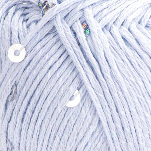 Włóczka z cekinami YarnArt Cotton Gold Paillettes 7109 / błękit ze srebrem