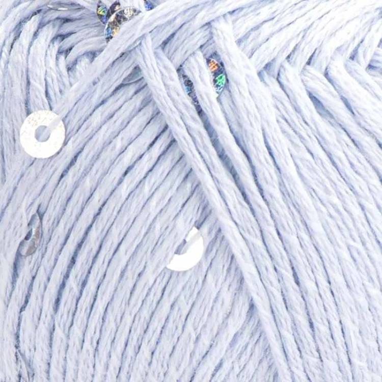 Włóczka z cekinami YarnArt Cotton Gold Paillettes 7109 / błękit ze srebrem