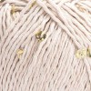 Włóczka z cekinami YarnArt Cotton Gold Paillettes 7104 / jasny beż ze złotem