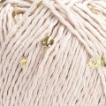 Włóczka z cekinami YarnArt Cotton Gold Paillettes 7104 / jasny beż ze złotem