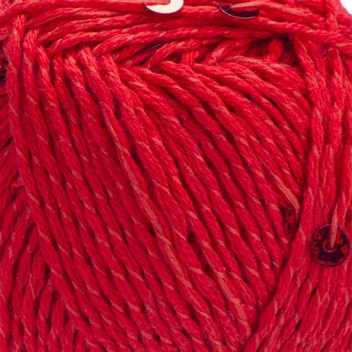 Włóczka z cekinami YarnArt Cotton Gold Paillettes 7115 / czerwień