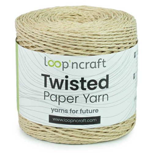 Włóczka Loop'ncraft Twisted Paper Yarn 15-20 / rafia papierowa / krem