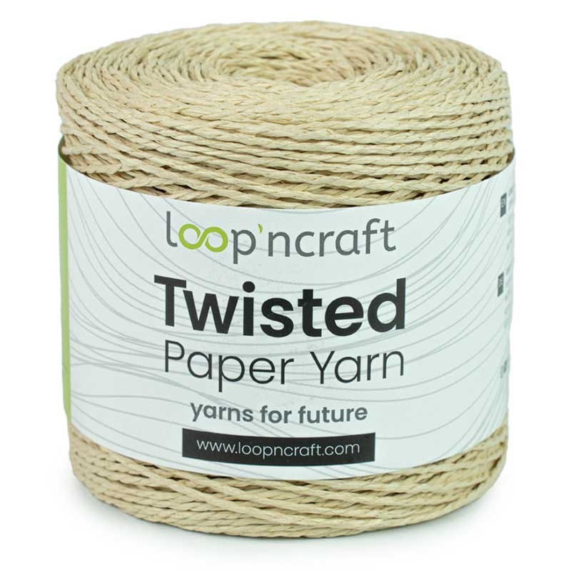 Włóczka Loop'ncraft Twisted Paper Yarn 15-20 / rafia papierowa / krem