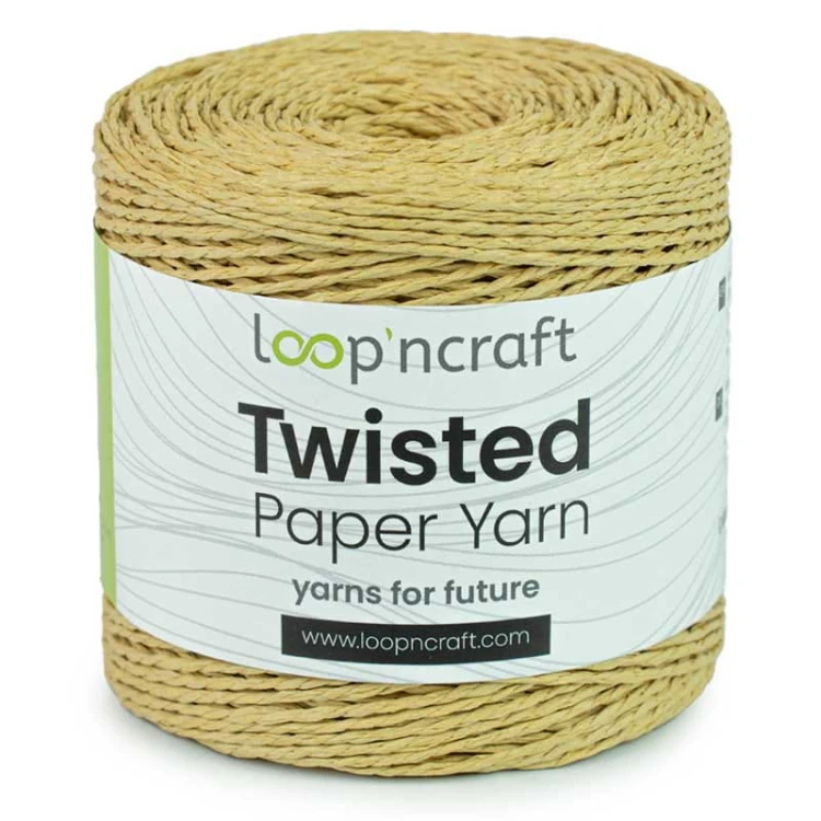 Włóczka Loop'ncraft Twisted Paper Yarn 15-02 / rafia papierowa / słomkowy