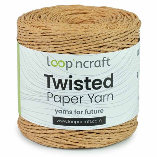 Włóczka Loop'ncraft Twisted Paper Yarn 15-19 / rafia papierowa / koniak