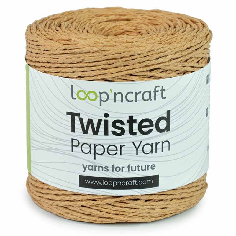 Włóczka Loop'ncraft Twisted Paper Yarn 15-19 / rafia papierowa / koniak