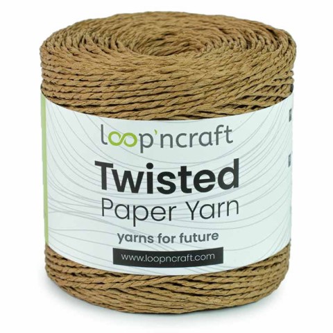 Włóczka Loop'ncraft Twisted Paper Yarn 15-08 / rafia papierowa / orzech