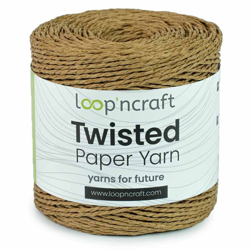 Włóczka Loop'ncraft Twisted Paper Yarn 15-08 / rafia papierowa / orzech