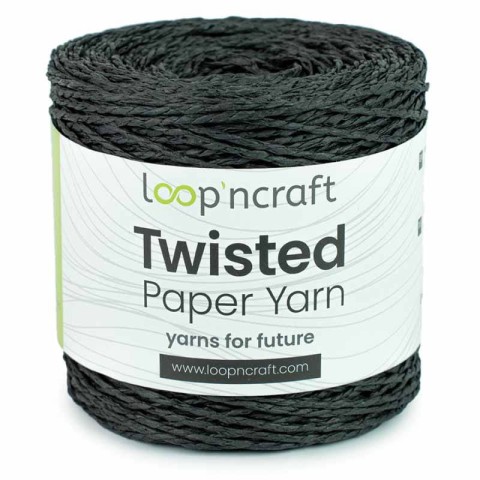 Włóczka Loop'ncraft Twisted Paper Yarn 15-06 / rafia papierowa / czarny