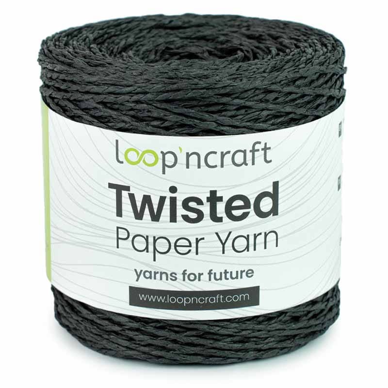 Włóczka Loop'ncraft Twisted Paper Yarn 15-06 / rafia papierowa / czarny