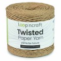 Włóczka Loop'ncraft Twisted Paper Yarn 15-01 / rafia papierowa / jasny brąz