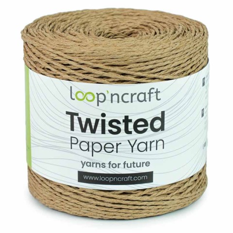 Włóczka Loop'ncraft Twisted Paper Yarn 15-01 / rafia papierowa / jasny brąz