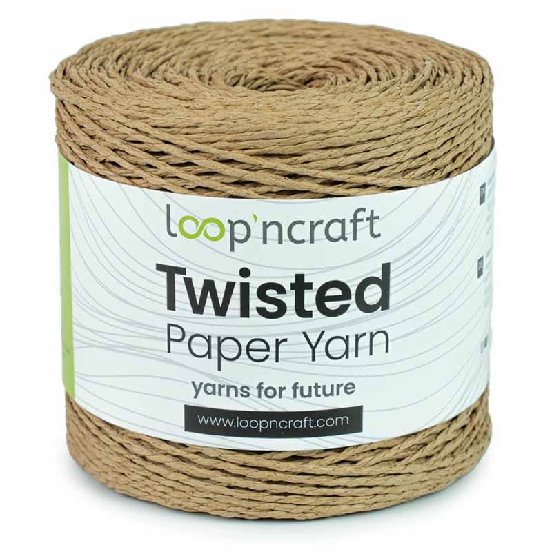 Włóczka Loop'ncraft Twisted Paper Yarn 15-01 / rafia papierowa / jasny brąz
