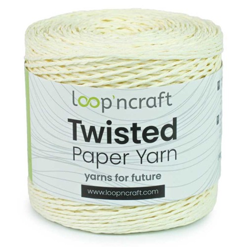 Włóczka Loop'ncraft Twisted Paper Yarn 15-04 / rafia papierowa / ecru