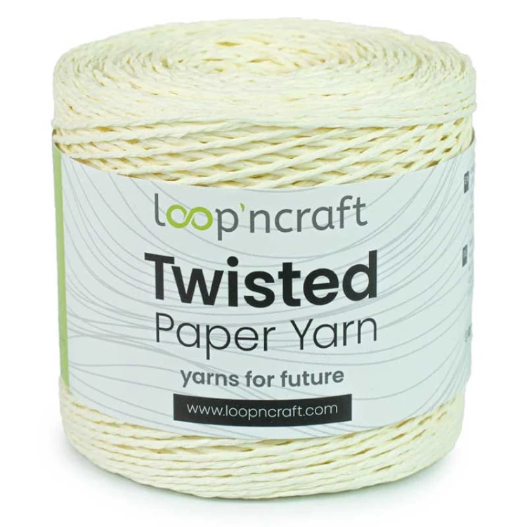 Włóczka Loop'ncraft Twisted Paper Yarn 15-04 / rafia papierowa / ecru