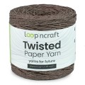 Włóczka Loop'ncraft Twisted Paper Yarn 15-26 / rafia papierowa / zimny brąz