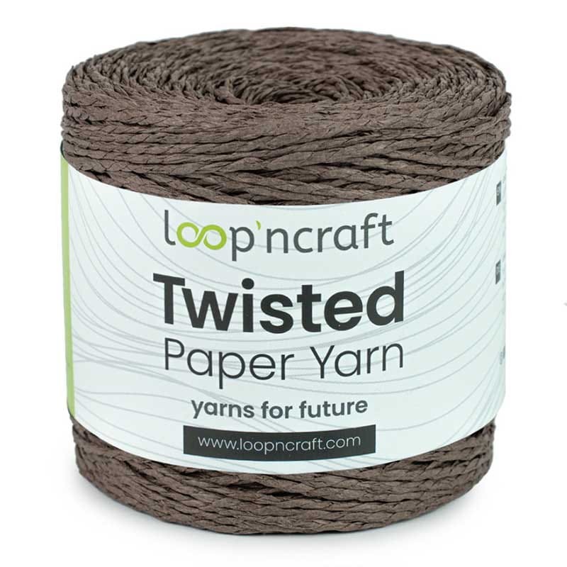 Włóczka Loop'ncraft Twisted Paper Yarn 15-26 / rafia papierowa / zimny brąz