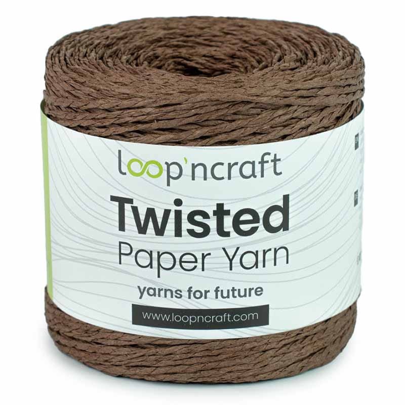Włóczka Loop'ncraft Twisted Paper Yarn 15-09 / rafia papierowa / ciemny brąz