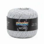 Příze / Nit fantazijní s flitry Sesia Wow 0051 / bílá / 25g