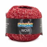 Włóczka / nić fantazyjna z cekinami Sesia Wow 1559 / czerwień / 25g