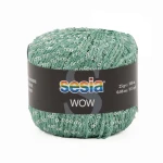 Příze / Nit fantazijní s flitry Sesia Wow 2425 / máta / 25g