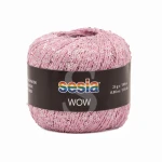 Włóczka / nić fantazyjna z cekinami Sesia Wow 2791 / jasny róż / 25g