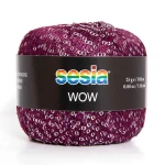 Włóczka / nić fantazyjna z cekinami Sesia Wow 5025 / winogrono / 25g