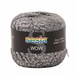 Włóczka / nić fantazyjna z cekinami Sesia Wow 8463 / szary / 25g
