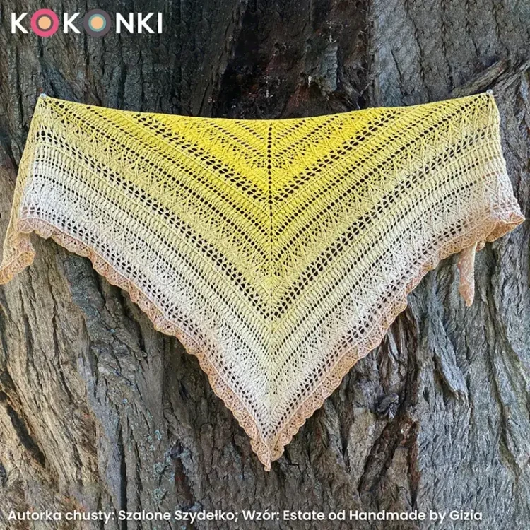 Autorka chusty: Szalone Szydełko; Wzór: Estate od Handmade by Gizia