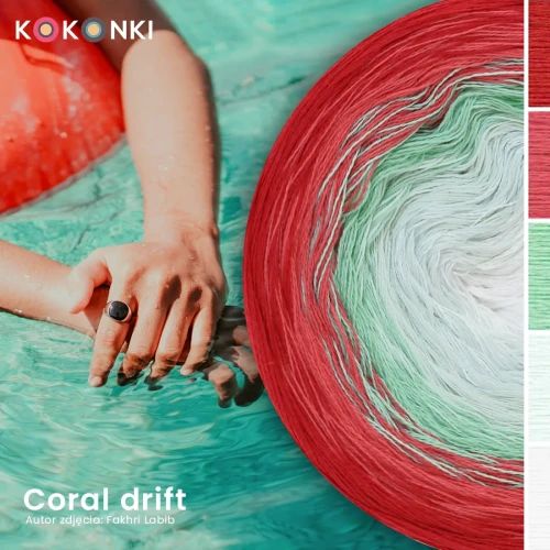 KOKONEK Nature NT086 Coral drift - Czerwień/koral/mięta/lody pistacjowe/biel