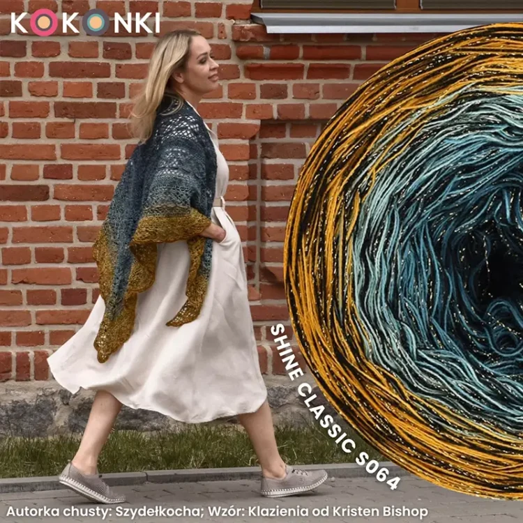 Autorka chusty: Szydełkocha; Wzór: Klazienia od Kristen Bishop