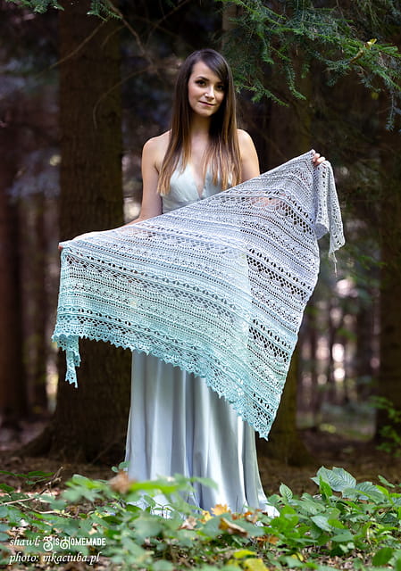 Wzór szydełko - Chusta Asymmetrical Allyana by SisHomemade w języku polskim i angielskim