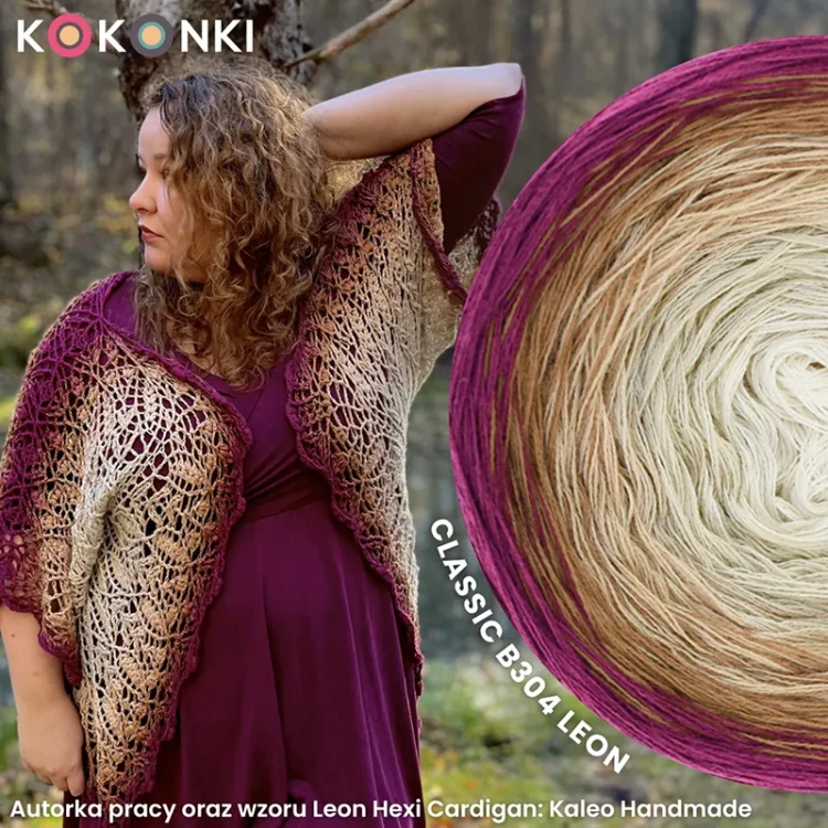 Autorka pracy oraz wzoru Leon Hexi Cardigan: Kaleo Handmade