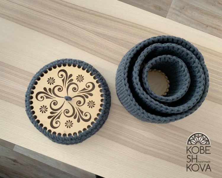 Komplet baza + wieczko koszyka NATIV 12 / koło / średnica 15 i 17 cm / otwory 10 mm