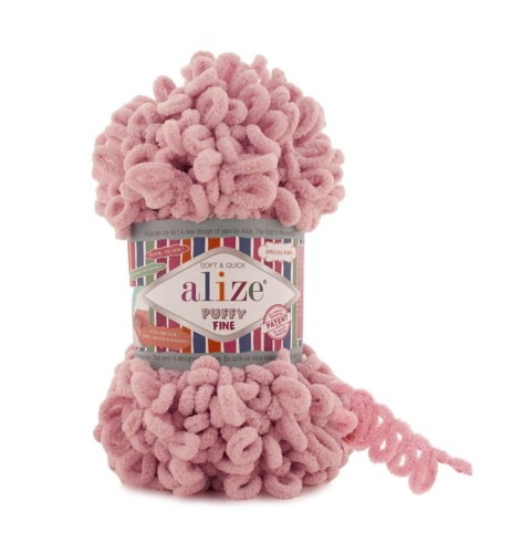 Włóczka Alize Puffy Fine 161 pudrowy róż