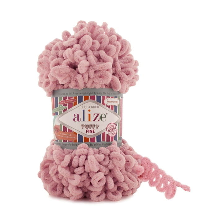Włóczka Alize Puffy Fine 161 pudrowy róż