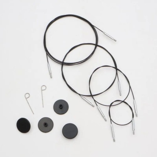 Wymienne żyłki do drutów KnitPro Thin & Flex 360 czarne